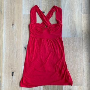 Fighting Eel red short crisscross back dress. Size S.